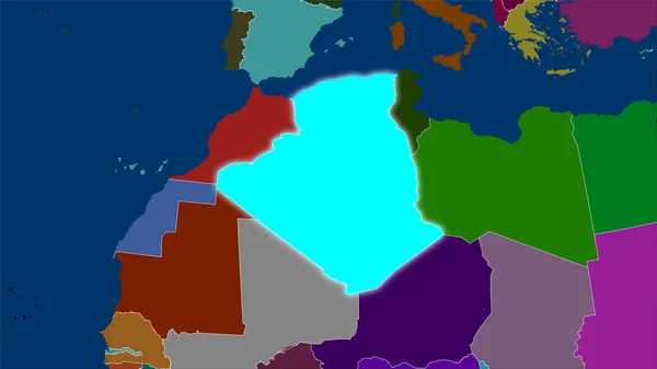 Argelia Mapa Divisiones Administrativas Proyección Estereográfica Composición Cruda Capas Trama —  Fotos de Stock