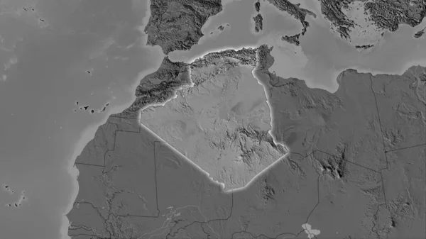 Argelia Mapa Elevación Del Bilevel Proyección Estereográfica Composición Cruda Capas — Foto de Stock