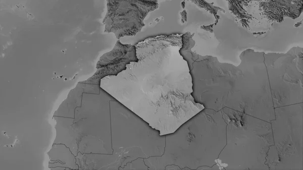Argelia Mapa Elevación Escala Grises Proyección Estereográfica Composición Cruda Capas — Foto de Stock