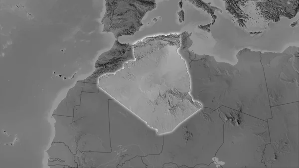 Argelia Mapa Elevación Escala Grises Proyección Estereográfica Composición Cruda Capas — Foto de Stock