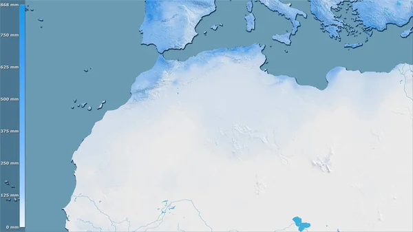 Осадки Самого Холодного Квартала Алжире Стереографической Проекции Легендой Сырой Состав — стоковое фото