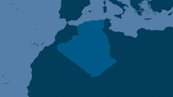 Area Algerina Sulla Mappa Solida Nella Proiezione Stereografica Composizione Grezza — Foto Stock