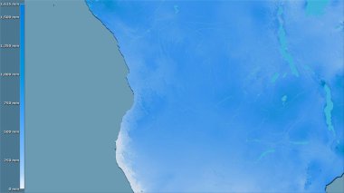 Angola bölgesindeki en nemli çeyrekliğin efsanevi stereografik projeksiyonla yağışı - raster tabakalarının ham bileşimi