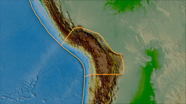 Die Tektonischen Platten Grenzen Die Physikalische Karte Der Die Altiplano — Stockfoto