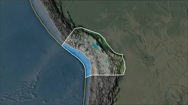 地形図上のAltiplano地殻プレートは 隣接する地域の砂漠化によって分離されています ヴァン グリンテンI予測 斜めの変換 — ストック写真