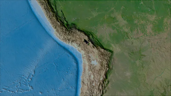 Barrios Del Altiplano Placa Tectónica Satélite Mapa Proyección Van Der — Foto de Stock