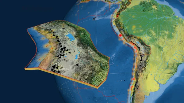 Altiplano Τεκτονική Πλάκα Εξωθημένη Και Παρουσιάζονται Κατά Της Σφαίρας Τοπογραφικός — Φωτογραφία Αρχείου