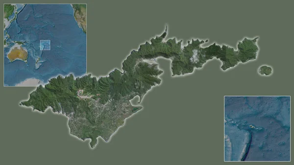Збільшення Американського Самоа Тутуіла Його Розташування Регіоні Центрі Масштабної Мапи — стокове фото
