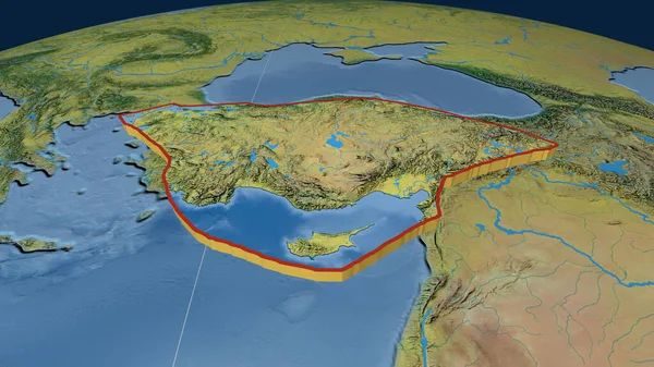 Placa Tectónica Anatolia Extruida Globo Mapa Topográfico Renderizado — Foto de Stock