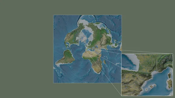 Rozszerzony Powiększony Obszar Andory Wydobyty Mapy Świata Dużą Skalę Wiodącymi — Zdjęcie stockowe