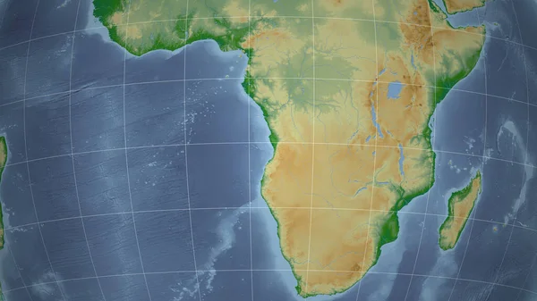 Ангола Соседство Отдаленная Перспектива Очертаний Физическая Карта Цвета — стоковое фото