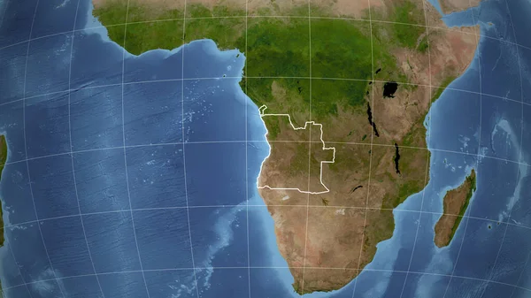 安哥拉 邻里关系 遥远的远景与国家的轮廓 卫星图像 — 图库照片