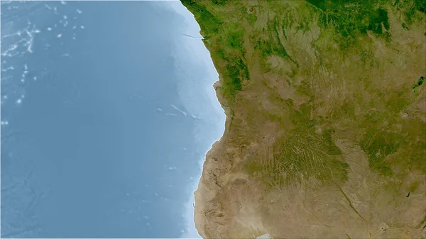 Angola Close Perspective Country Outline Satellite Imagery — Stock Photo, Image