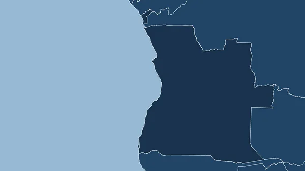 Angola Nahaufnahme Des Landes Keine Umrisse Formen Nur Land Ozeanmaske — Stockfoto