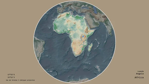 Angolan Alue Sijaitsee Maanosaansa Ympäröivässä Ympyrässä Haluttomalla Taustalla Pääomasijoitukset Annetut — kuvapankkivalokuva