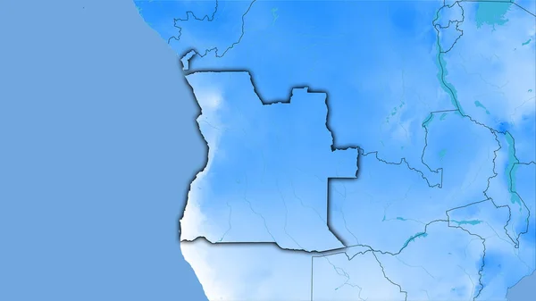 Angola Area Annual Precipitation Map Stereographic Projection Raw Composition Raster — Stock Photo, Image