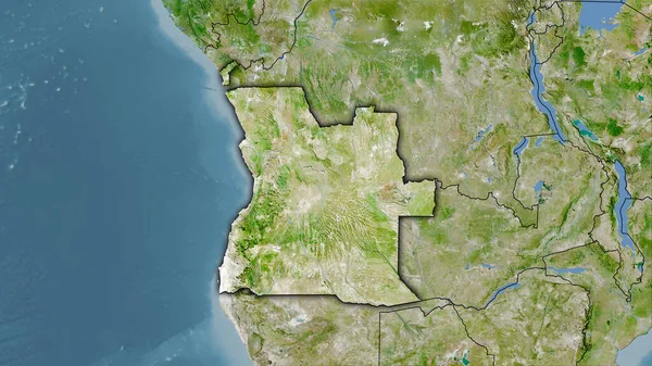 Área Angola Satélite Mapa Projecção Estereográfica Composição Bruta Camadas Raster — Fotografia de Stock