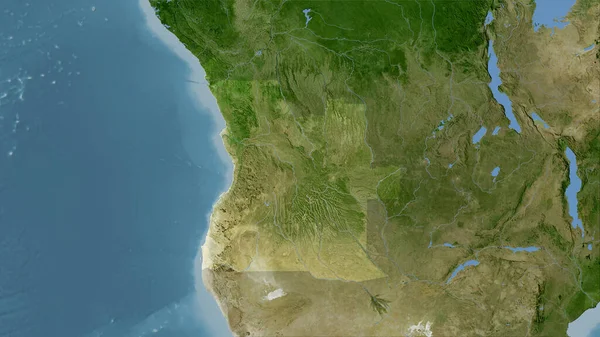 Área Angola Mapa Satélite Projecção Estereográfica Composição Bruta Das Camadas — Fotografia de Stock