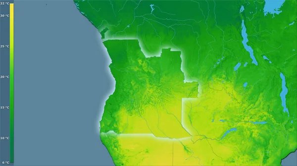 Variación Media Anual Temperatura Dentro Del Área Angola Proyección Estereográfica — Foto de Stock