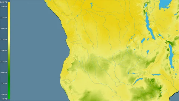 Temperatura Media Del Cuarto Más Frío Dentro Del Área Angola —  Fotos de Stock