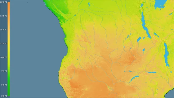 Średnia Dzienna Zmienność Temperatury Angoli Projekcji Stereograficznej Legendą Surowy Skład — Zdjęcie stockowe