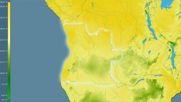 Temperatura Media Del Cuarto Más Cálido Dentro Del Área Angola — Foto de Stock