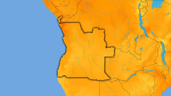 Área Angola Mapa Anual Temperatura Proyección Estereográfica Composición Cruda Capas — Foto de Stock