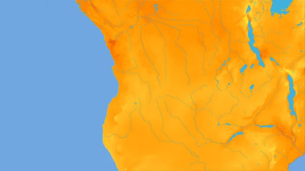 Area Dell Angola Sulla Mappa Annuale Della Temperatura Nella Proiezione — Foto Stock