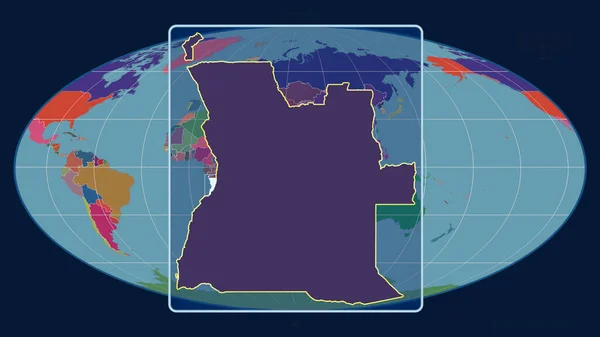 Vista Ampliada Del Esquema Angola Con Líneas Perspectiva Contra Mapa — Foto de Stock