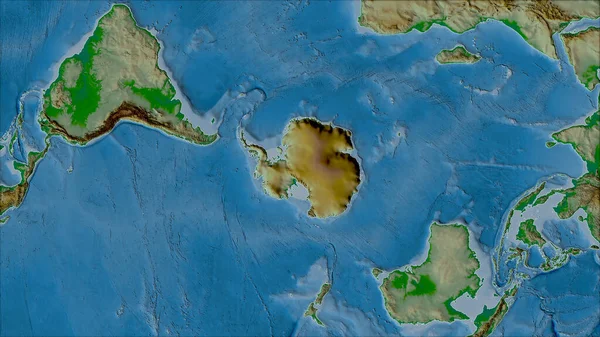 Buurten Van Antarctica Tektonische Plaat Fysieke Kaart Van Der Grinten — Stockfoto