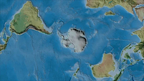 ファン グリンテンI予測 斜めの変換 の地形図上の南極地殻プレートの近傍 生の複合体 アウトラインなし — ストック写真