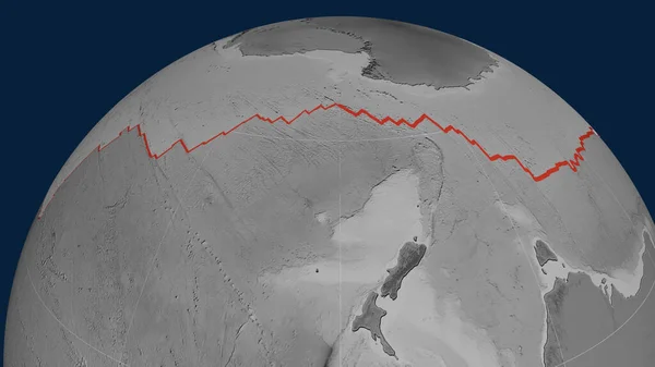 Antarctica Tektonische Plaat Geschetst Aardbol Grayscale Hoogte Kaart Weergave — Stockfoto