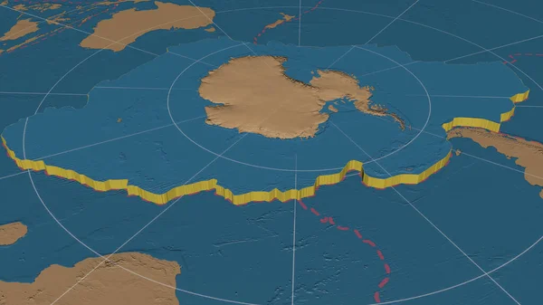 Antarctische Tektonische Plaat Vergroot Geëxtrudeerd Gedraaid Naar Noordkant Van Globale — Stockfoto