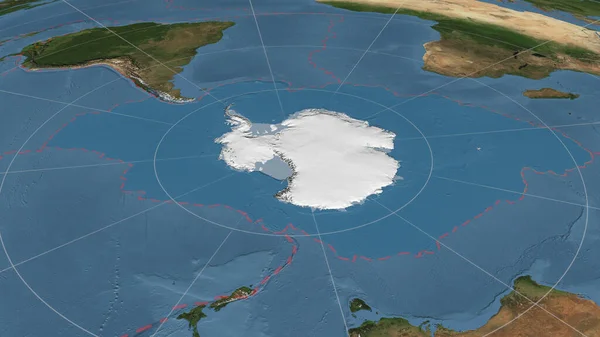 Placa Tectónica Antártica Amplió Amplió Las Imágenes Satelitales Globales Proyección — Foto de Stock