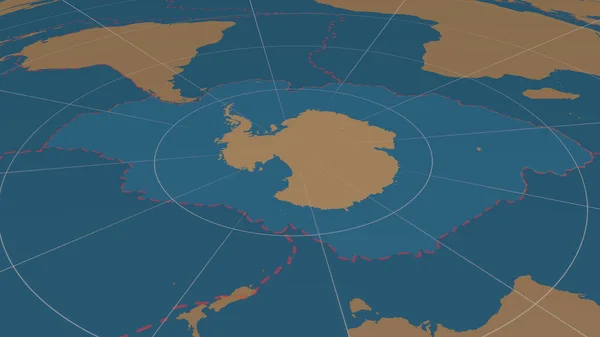 Antarktisk Tektonisk Platta Förstoras Och Förstoras Globala Formerna Endast Mark — Stockfoto