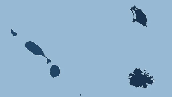 Antigua Barbuda Perspective Rapprochée Pays Pas Grandes Lignes Formes Seulement — Photo