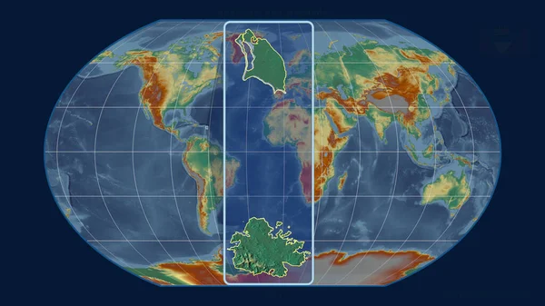 Inzoomd Met Het Oog Antigua Barbuda Schets Met Perspectief Lijnen — Stockfoto