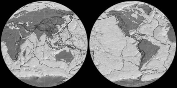 Weltkarte Der Apian Projektion Die Auf Östlicher Länge Zentriert Ist — Stockfoto