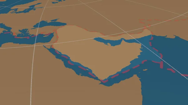Placa Tectónica Arabiann Vista General Las Formas Globales Solamente Máscara —  Fotos de Stock