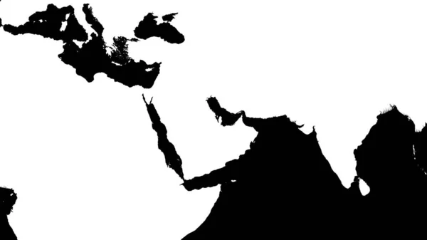 White Mask Lands Areas Adjacent Arabian Tectonic Plate Black Background — Stock Photo, Image