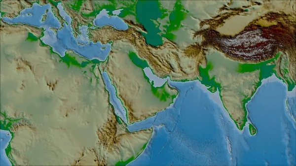 Соседи Аравийской Тектонической Плиты Физической Карте Проекции Ван Дер Гринтена — стоковое фото