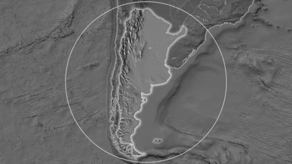 Ampliata Area Dell Argentina Circondata Cerchio Sullo Sfondo Del Suo — Foto Stock