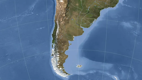 Argentina Och Dess Grannskap Avlägset Snedt Perspektiv Ingen Kontur Satellitbilder — Stockfoto
