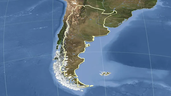 Argentina Barrio Perspectiva Oblicua Distante Forma Delineada Imágenes Satélite — Foto de Stock