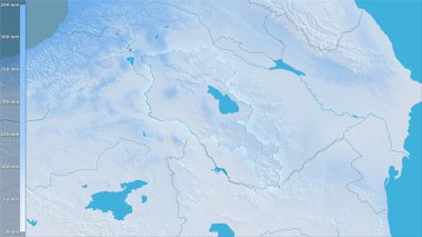 Efsanevi stereografik projeksiyonda Ermenistan bölgesinin en kurak çeyreğinin yağışı - ışık saçan ana hatlı raster tabakalarının ham bileşimi