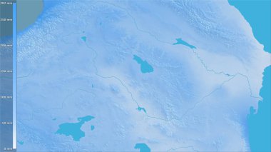 Efsanevi stereografik projeksiyondaki Ermenistan bölgesindeki en nemli ayın yağışı - raster tabakalarının ham bileşimi