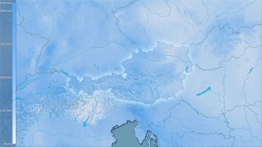Avusturya bölgesindeki en kuru çeyrekliğin efsanevi stereografik projeksiyonla yağışı - ışık saçan raster tabakalarının ham bileşimi