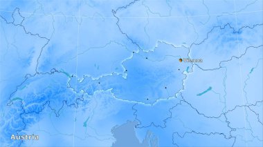 Stereografik projeksiyonda Avusturya 'nın yıllık yağış alanı - ana bileşimi