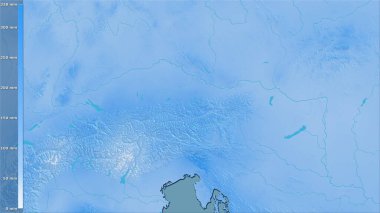 Avusturya bölgesinin en nemli ayının efsanevi stereografik projeksiyonla yağışı - raster tabakalarının ham bileşimi