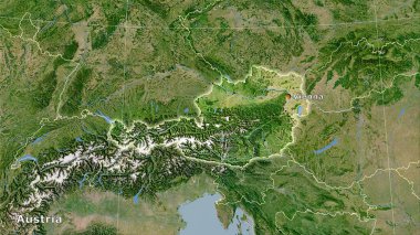 Stereografik projeksiyondaki C uydusunun Avusturya bölgesi - ana bileşimi